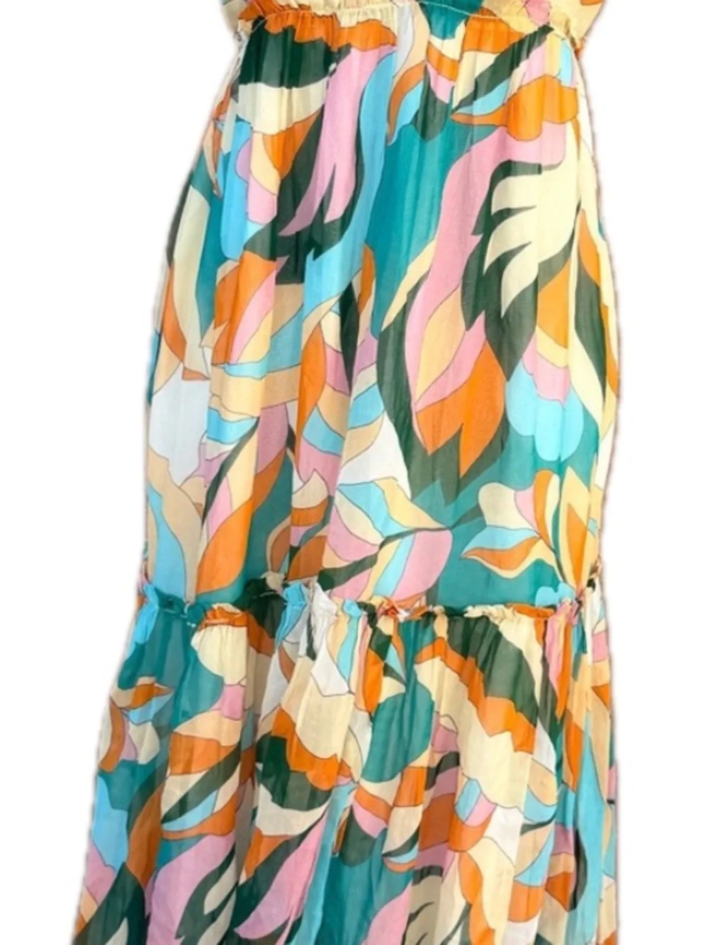 Anthropology Maeve Tierd Keyhole Maxi Dress